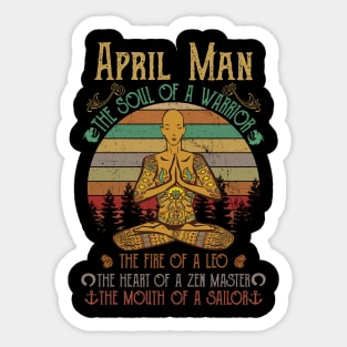 Yoga April Man Sticker